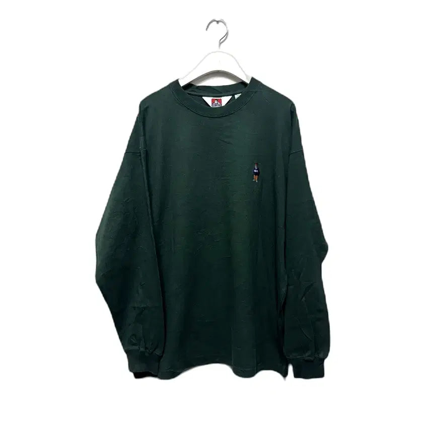 [BUNJANG] Ben Davis Deep Green Embroidered Long Sleeve T-Shirt / 벤 데이비스 딥그린 자수 롱슬리브