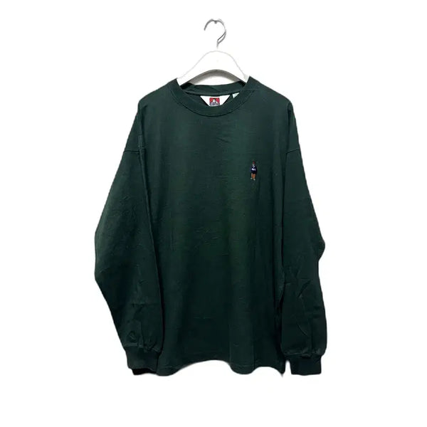 [BUNJANG] Ben Davis Deep Green Embroidered Long Sleeve T-Shirt / 벤 데이비스 딥그린 자수 롱슬리브