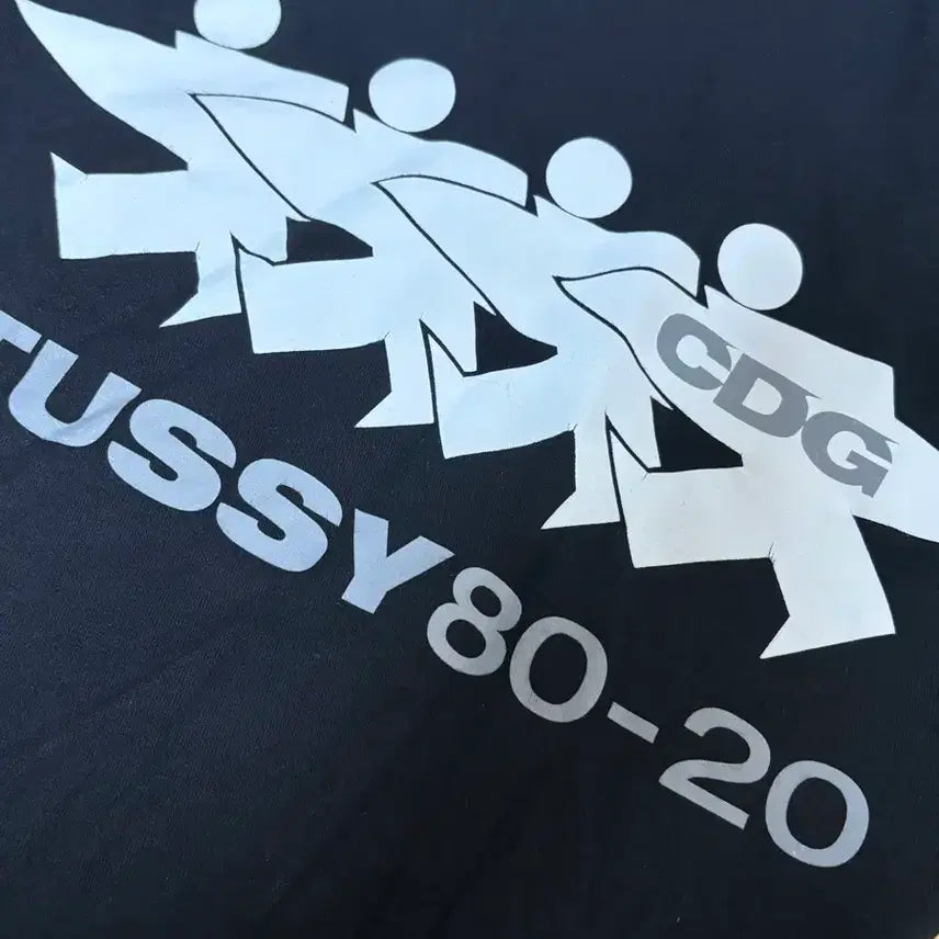 [BUNJANG] Comme des Garçons x Stussy 80-20 Collaboration Short Sleeve T-Shirt Black / CDG STUSSY 80-20 반팔 티셔츠 블랙