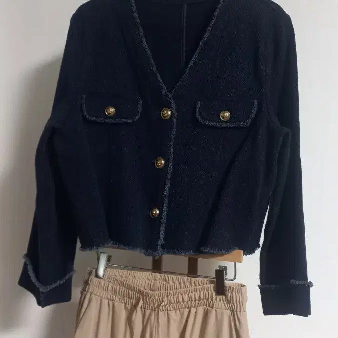 [BUNJANG] Denim-Look Tweed Jacket (Size L-XL) / 트위드자켓  큰66~77