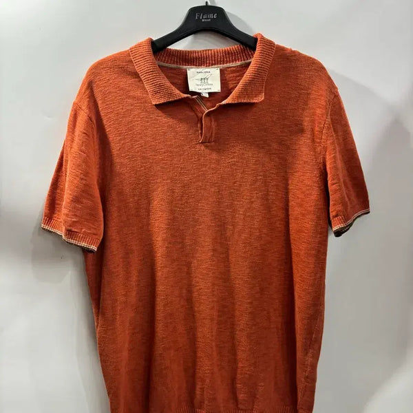 [BUNJANG] Henry Cotton's Knit Collar Short Sleeve Polo Shirt Rust Brown / [105(L)] 헨리코튼스 니트 카라 반팔 폴로티 러스트 브라운 2.2