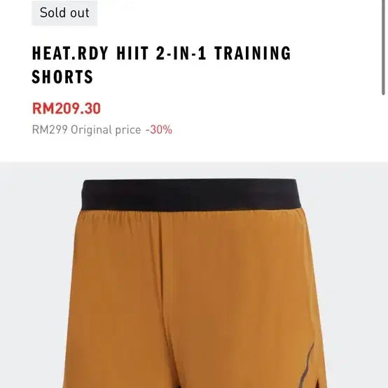 [BUNJANG] Adidas HEAT.RDY HIIT 2-IN-1 Training Shorts (M) / 아이다스 쇼츠 (M)