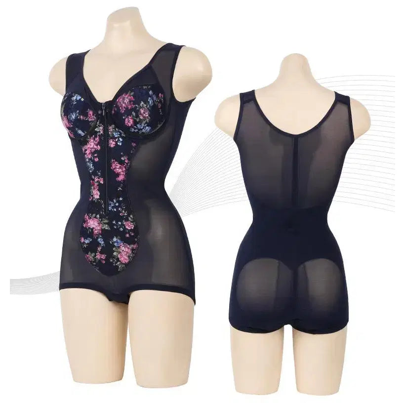 [BUNJANG] Fiore Zipper All-in-One Shapewear 85B Navy (New) / 예스플러스 보정속옷 피오레 지퍼 올인원 85B 네이비 (새 상품)