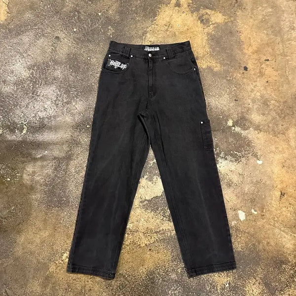 [BUNJANG] Vintage 00s Hedz Up Hip Hop Black Denim Pants / 빈티지 00s hedz up 힙합 블랙 데님 팬츠