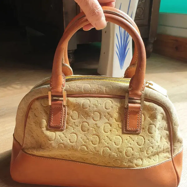 [BUNJANG] Celine Macadam C Logo Jacquard Suede Leather Mini Boston Bag / 명품 특가세일~[정품] 셀린느 마카담 C 로고 자카드 스웨이드 레더 미니