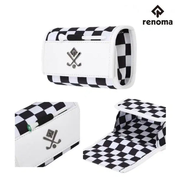 [BUNJANG] Renoma Golf Checkerboard Symbol Metal Accent Rangefinder Pouch N-1822 / 레노마 골프 전체 체커보드 심볼 금속 장식 거리측정기 파우치 N-1...