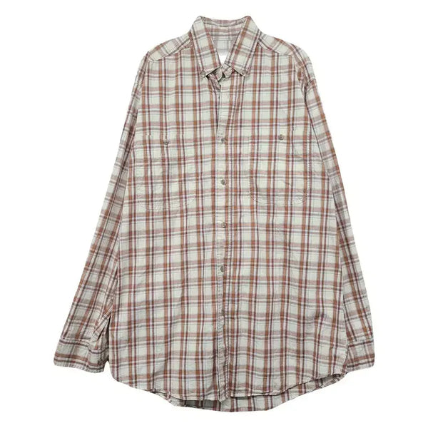[BUNJANG] Wrangler Check Cotton Shirt Beige / 랭글러 체크 베이지 셔츠 M/M/M