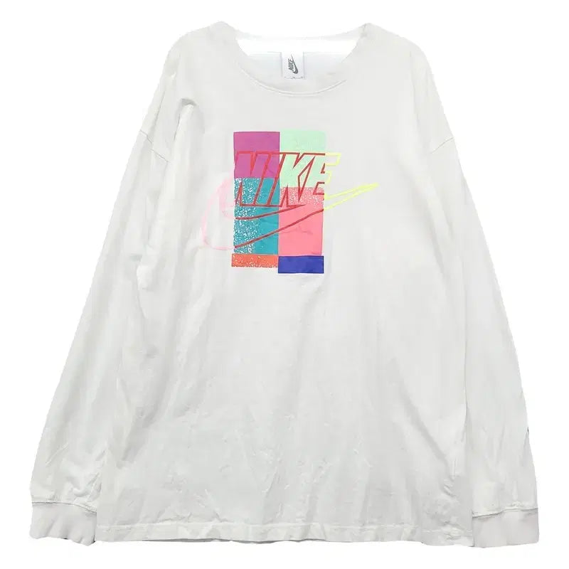 [BUNJANG] Nike Printed White Long Sleeve T-Shirt XL / 나이키 프린팅 화이트 긴팔티 XL