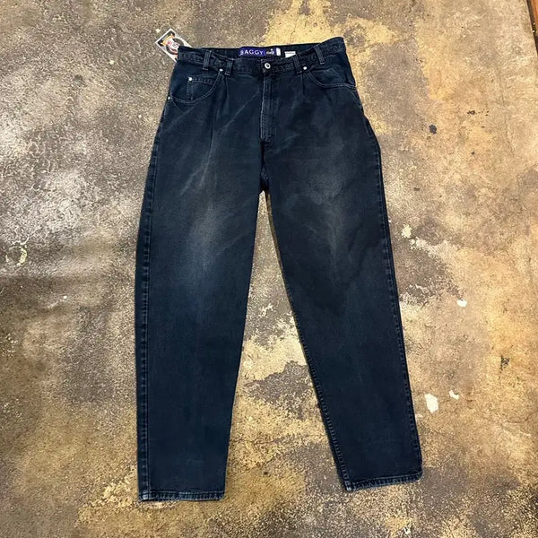 [BUNJANG] Vintage 90s Levi's SilverTab Baggy Black Denim Pants / 빈티지 90s 리바이스 실버탭 배기 블랙 데님 팬츠