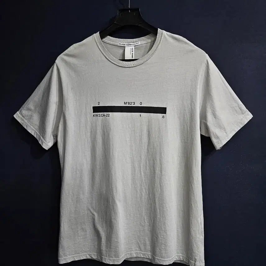 [BUNJANG] Plastic Product Light Gray Men's Oversized Fit Round Neck T-Shirt / 플라스틱 프로덕트 라이트그레이 남성 오버핏 95 라운드 반팔티