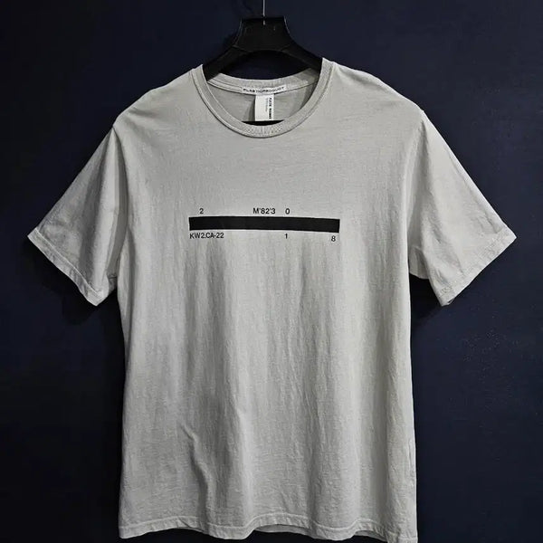 [BUNJANG] Plastic Product Light Gray Men's Oversized Fit Round Neck T-Shirt / 플라스틱 프로덕트 라이트그레이 남성 오버핏 95 라운드 반팔티