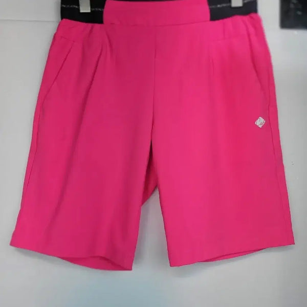 [BUNJANG] Fuchsia Pink Collar Shorts / 푸시아 핑크 카라 반바지