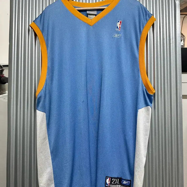 [BUNJANG] Reebok NBA Team Uniform Jersey Sky Blue Gold Vintage / [125(2XL)] 리복 NBA 팀 유니폼 저지 스카이블루 골드 빈티지