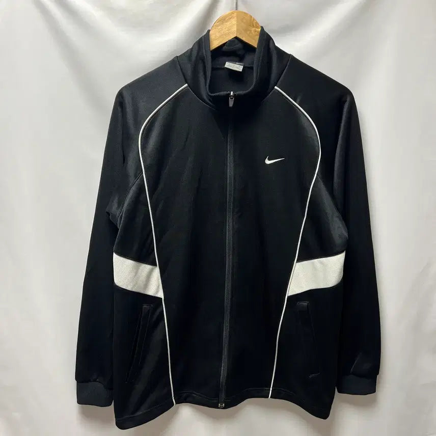 [BUNJANG] Nike Swoosh Old School Back Logo Black Track Jacket Zip-up Jersey (M) / [정품/M] 나이키 스우시 올드스쿨 백로고 블랙 트랙자켓 집업 져지
