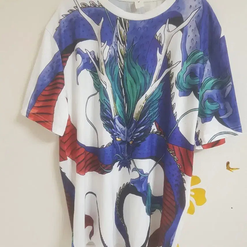 [BUNJANG] Dragon Pattern Men's T-Shirt (Size 95) / 용 패턴 남성 티셔츠(95)미사용