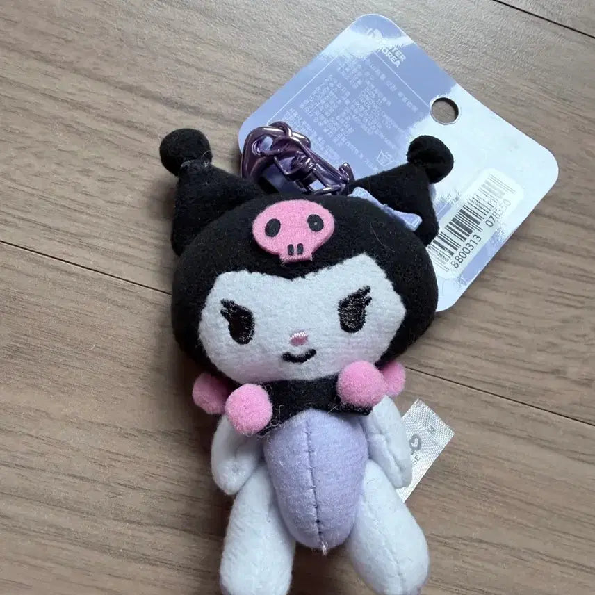 [BUNJANG] Sanrio Kuromi Stuffed Doll Jointed Bag Charm Keychain / [새상품]산리오 쿠로미 인형 조인트 가방걸이 키링