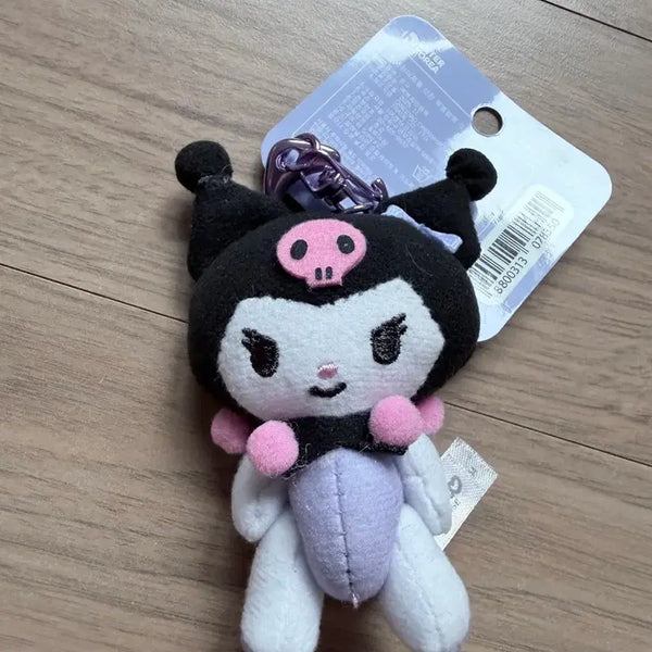 [BUNJANG] Sanrio Kuromi Stuffed Doll Jointed Bag Charm Keychain / [새상품]산리오 쿠로미 인형 조인트 가방걸이 키링