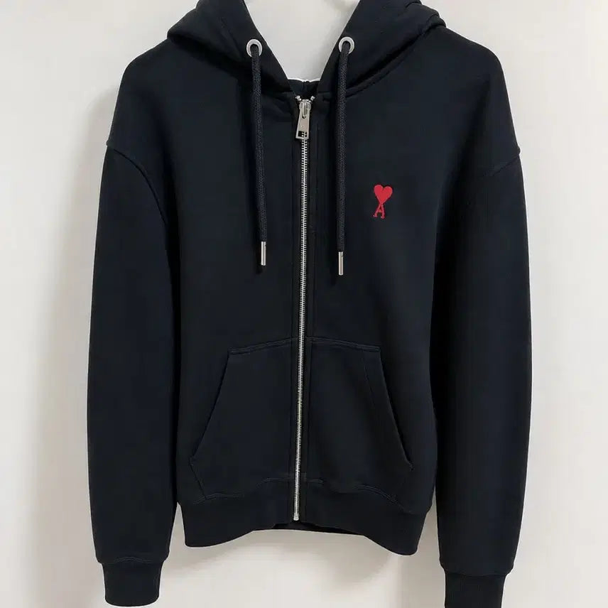 [BUNJANG] AMI Small Heart Logo Hoodie Zip-Up (Size XS) / AMI 아미 스몰 하트 로고 후드집업 (정품) (사이즈 XS)