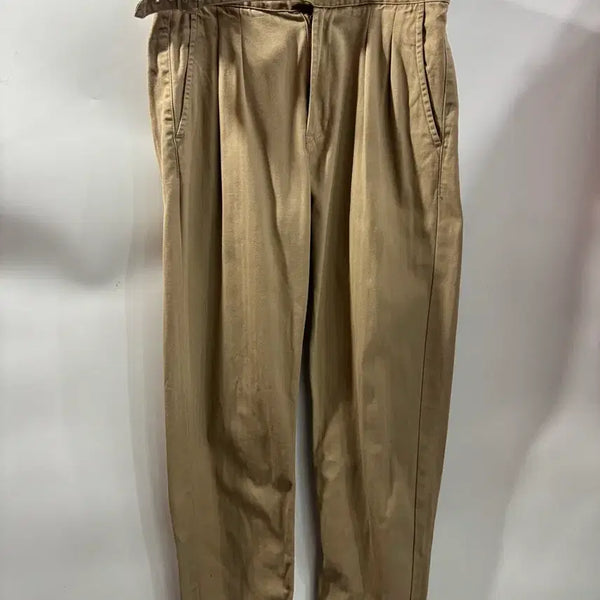[BUNJANG] Maden Workwear Gurkha Pants Herringbone Khaki Belted Wide Fit / [L] 메이든 워크웨어 거커 팬츠 헤링본 카키 벨티드 와이드 2.9  메
