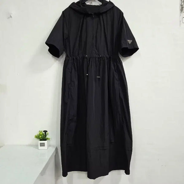 [BUNJANG] Hooded Long Dress Black Size 100 / 후드 바스락 원피스 블랙 100