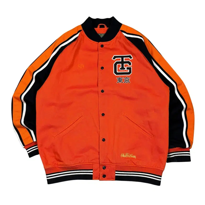[BUNJANG] Stoll & Dean Orange & Black Varsity Jacket / 스톨앤딘 오렌지&블랙 바시티 자켓