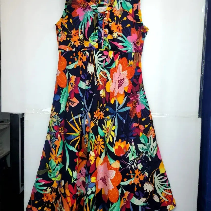 [BUNJANG] Triumph One Piece Flower Pattern Midi Dress / 트라이엄프 원피스 플라워 패턴원피스