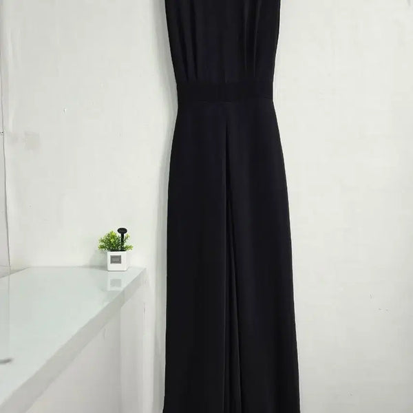 [BUNJANG] Sleeveless Wide Jumpsuit Black / 블랙 민소매 와이드 점프수트 S