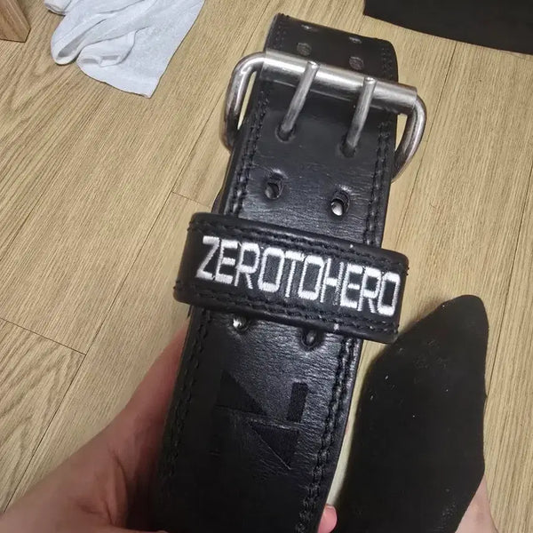 [BUNJANG] Zero To Hero Weightlifting Belt Black Leather / 제로투히어로 헬스 벨트 검정
