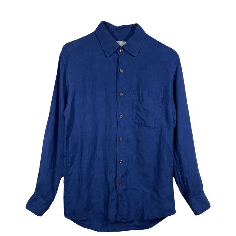 [BUNJANG] Uniqlo Linen Blend Cotton Shirt / 유니클로 린넨 블루 셔츠 빈티지 코튼[S]