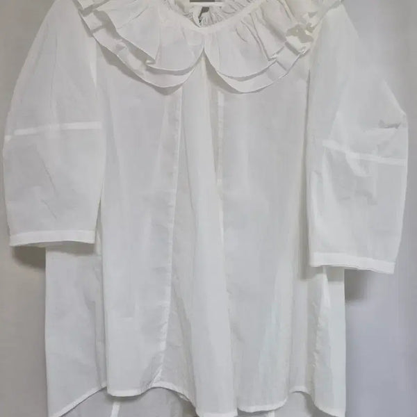 [BUNJANG] O'Z OSECE Double Frill Collar Blouse / 한섬 오즈세컨 프릴카라 블라우스
