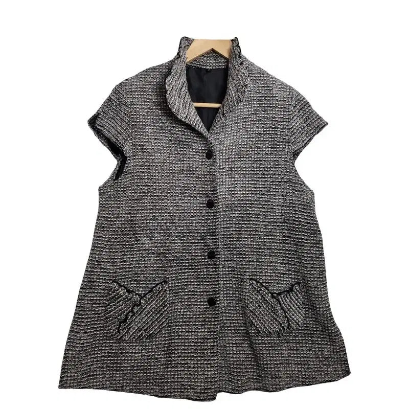 [BUNJANG] Women's Tweed Short Sleeve Cardigan / JPN 여성 트위드 반팔 가디건 [F]