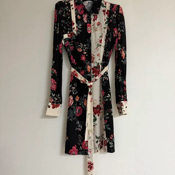 [BUNJANG] Maje Floral Belted Dress / 마쥬 벨트 원피스