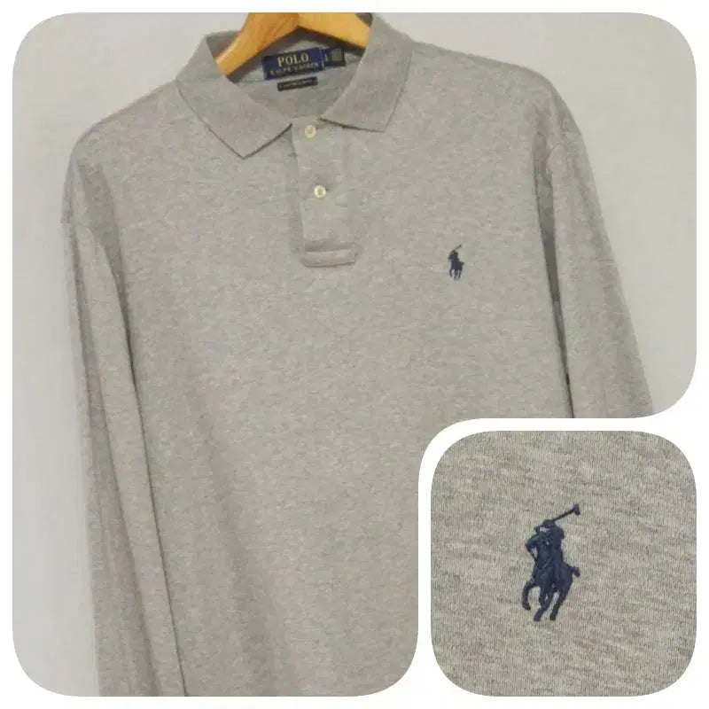 [BUNJANG] Polo Ralph Lauren Grey Casual PK T-shirt Men's 105 / 폴로랄프로렌 그레이 캐주얼 PK티셔츠 남성105
