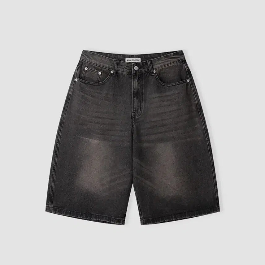 [BUNJANG] Unalloyed Code No. Pl Daing Half Denim Pants (L) Brown Black / 어널러코드 노플 다잉 하프 데님 팬츠 (L) 브라운 블랙