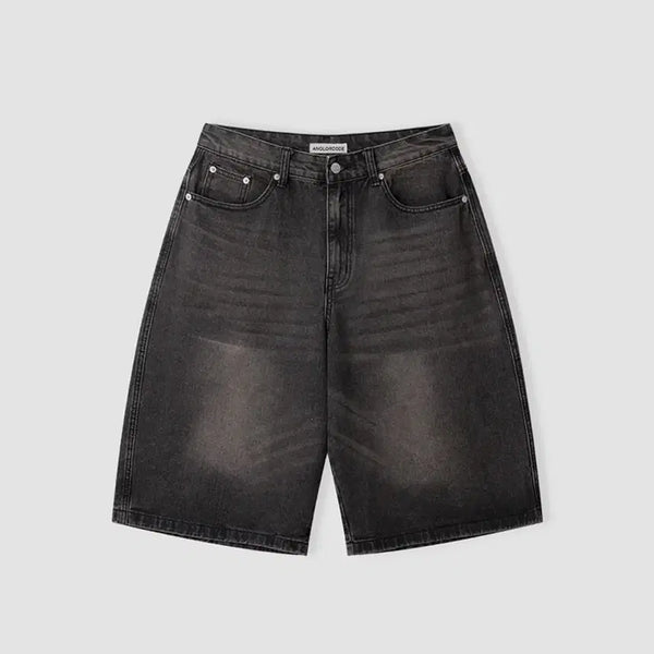[BUNJANG] Unalloyed Code No. Pl Daing Half Denim Pants (L) Brown Black / 어널러코드 노플 다잉 하프 데님 팬츠 (L) 브라운 블랙