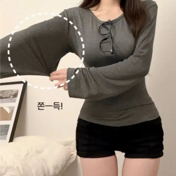 [BUNJANG] Ablery Long Sleeve T-Shirt / 에이블리 긴팔티셔츠