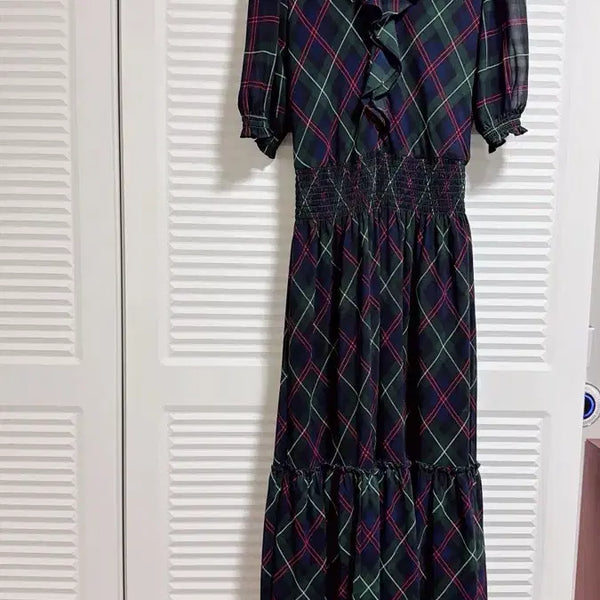 [BUNJANG] Ralph Lauren Checked Chiffon Dress Size 4 / 랄프로렌 체크 쉬폰 원피스 4사이즈