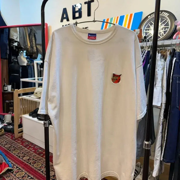 [BUNJANG] Champion NYAN CO Japan Patch Short Sleeve T-Shirt XL White / 챔피온 NYAN CO 일본 와펜 반팔 티셔츠 XL 화이트