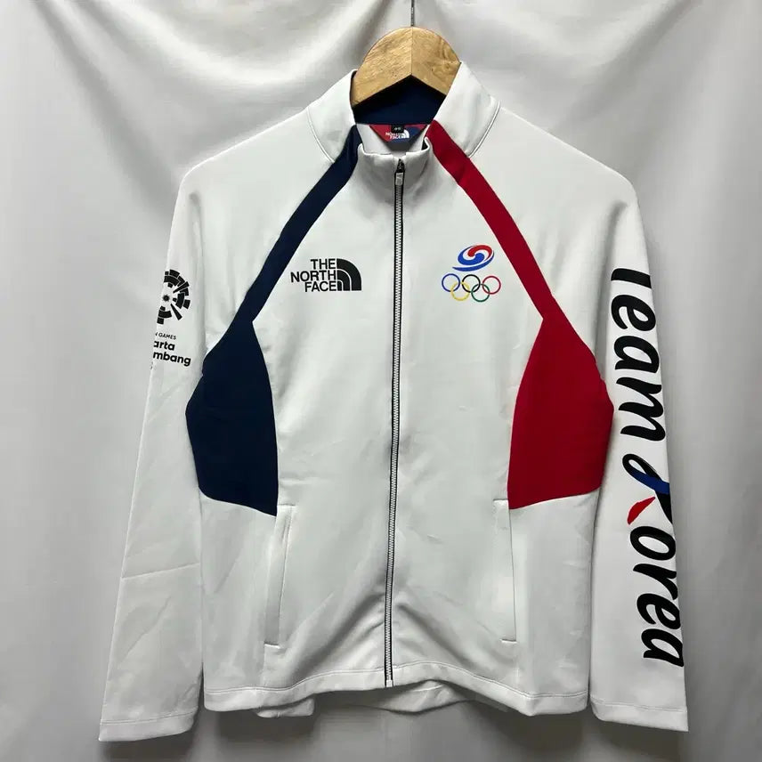 [BUNJANG] The North Face Team Korea Asian Games White Jacket Zip-Up (Women's L) / [정품/우먼스L] 노스페이스 팀코리아 국대 아시안게임 화이트 자켓 집업