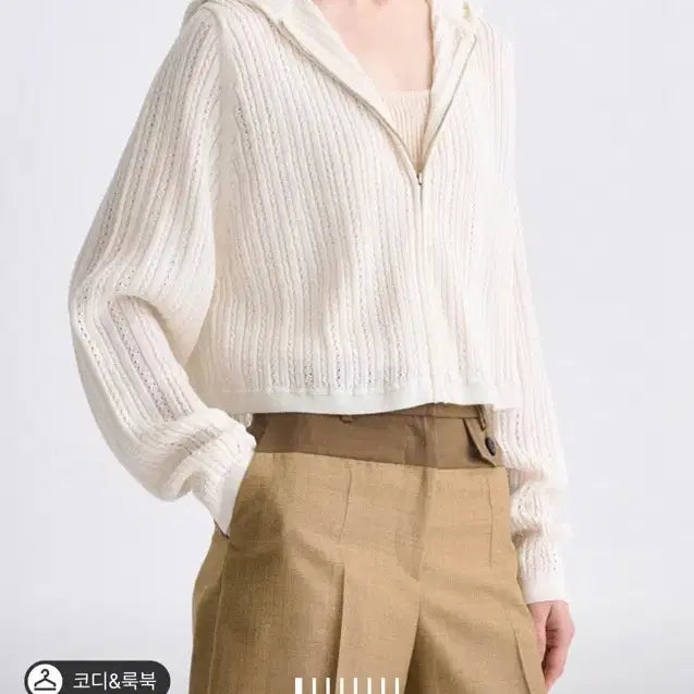 [BUNJANG] Time Hooded Zip-Up Knit Jumper Off-White / 2025 타임 후드 집업 니트 점퍼