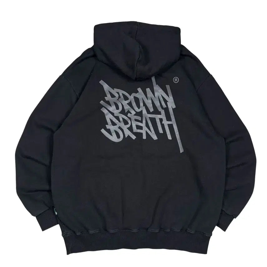 [BUNJANG] Brownbreath Black Hoodie / 브라운브레스 블랙 후드티