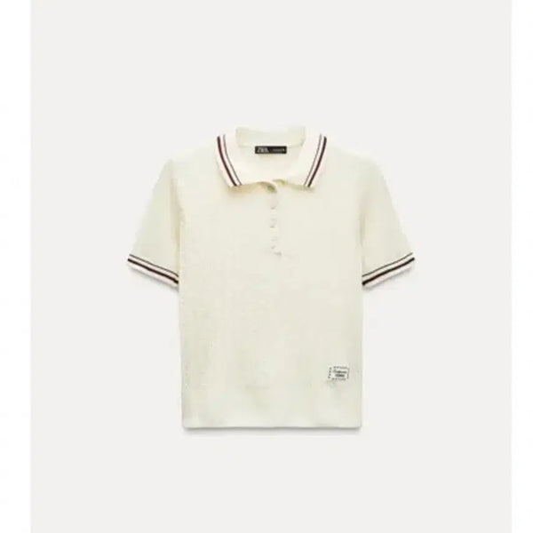 [BUNJANG] Zara Ribbed Pique Knit Polo M / [새상품] 자라 리브드 케일 폴로 피케 니트