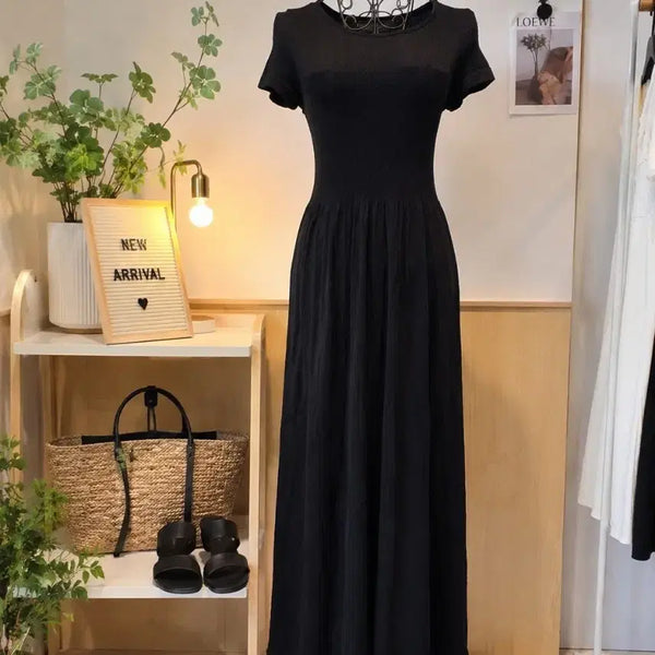 [BUNJANG] Anybody Black Slim Fit Long Dress / 애니바디 블랙 롱원피스 | 슬림핏 | 신축성 좋은 롱원피스