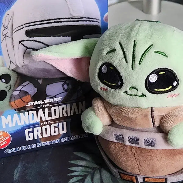 [BUNJANG] Cosbi Hot Toys Mandalorian and Grogu Plush Keychain Doll (Opened) / 스타워즈 코스비 핫토이 플러시 키체인 인형 만달로리안과 그로구 개봉상품