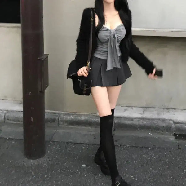[BUNJANG] Pleated A-Line Mini Skirt / 플리츠 a라인 미니 스커트