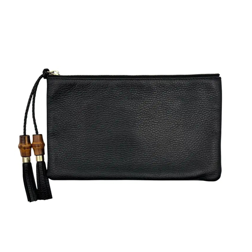 [BUNJANG] Gucci Bamboo Tassel Clutch Black 449652 / 구찌 뱀부 테슬 클러치 블랙 449652