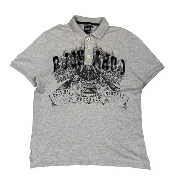 [BUNJANG] Buckaroo Grey Collar Short Sleeve T-Shirt / 버커루 그레이 카라 반팔