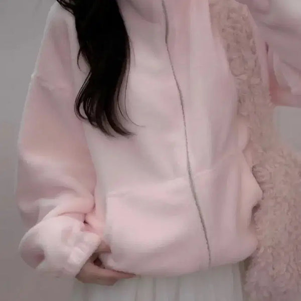 [BUNJANG] Marronnier Milk Foam Fleece Strawberry Jumper / 마론모어 밀크폼 플리스 스트로베리