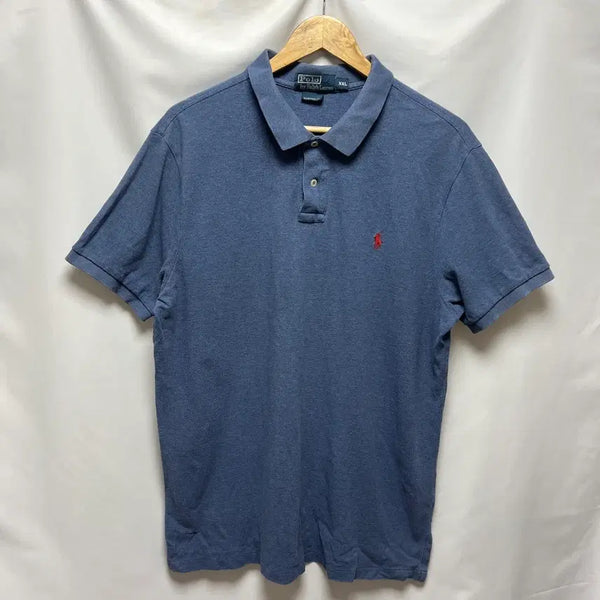 [BUNJANG] Polo Ralph Lauren Custom Fit Light Blue Short Sleeve Polo Shirt 2XL / [정품/2XL] 폴로 랄프로렌 커스텀핏 연블루 카라티 반팔