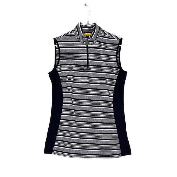 [BUNJANG] Louis Castel Women's Striped Slim Fit Linen Sleeveless Top / 루이까스텔 여성 스포티한 슬림핏 린넨민소매티 95 단가라 01019